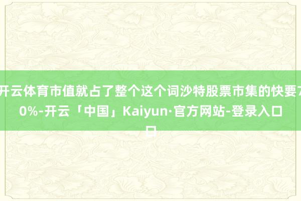 开云体育市值就占了整个这个词沙特股票市集的快要70%-开云「中国」Kaiyun·官方网站-登录入口