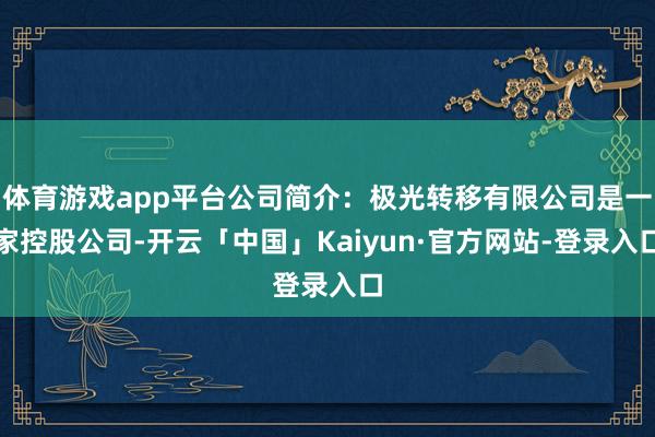 体育游戏app平台公司简介:极光转移有限公司是一家控股公司-开云「中国」Kaiyun·官方网站-登录入口
