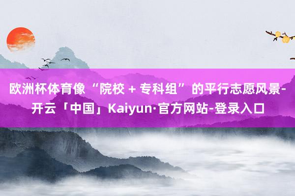 欧洲杯体育像 “院校 + 专科组” 的平行志愿风景-开云「中国」Kaiyun·官方网站-登录入口