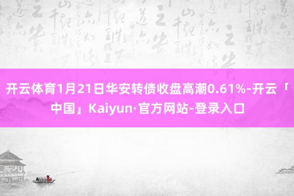 开云体育1月21日华安转债收盘高潮0.61%-开云「中国」Kaiyun·官方网站-登录入口