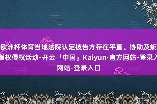欧洲杯体育当地法院认定被告方存在平直、协助及蜿蜒版权侵权活动-开云「中国」Kaiyun·官方网站-登录入口